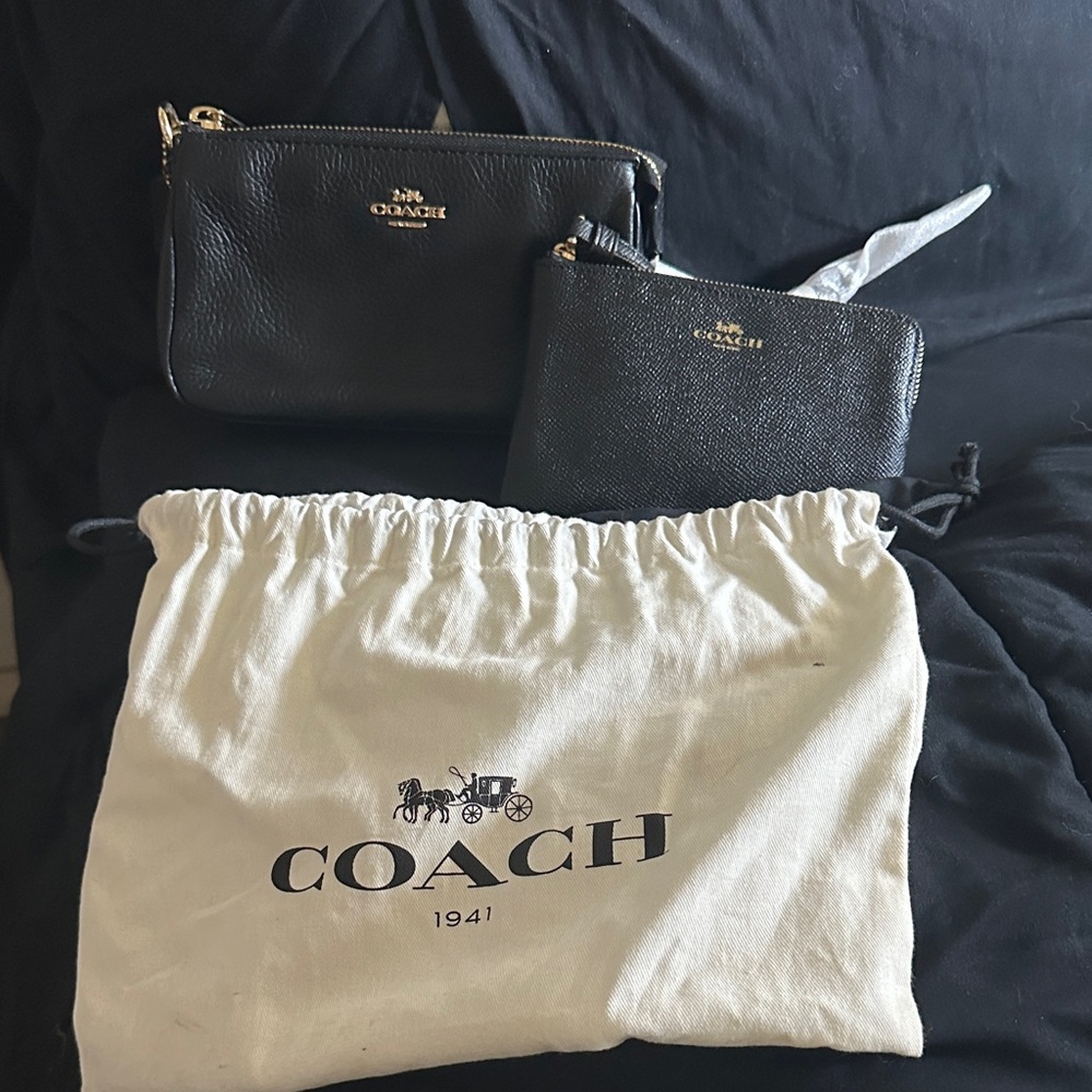 Coach Black Clutch and Wristlet Set